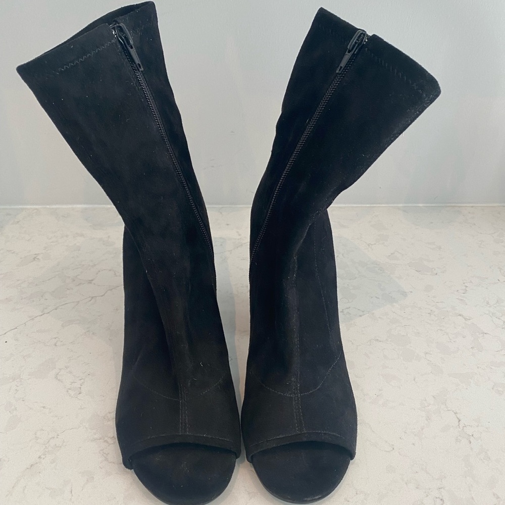 Guess Open Toe Suede Ankle Boots